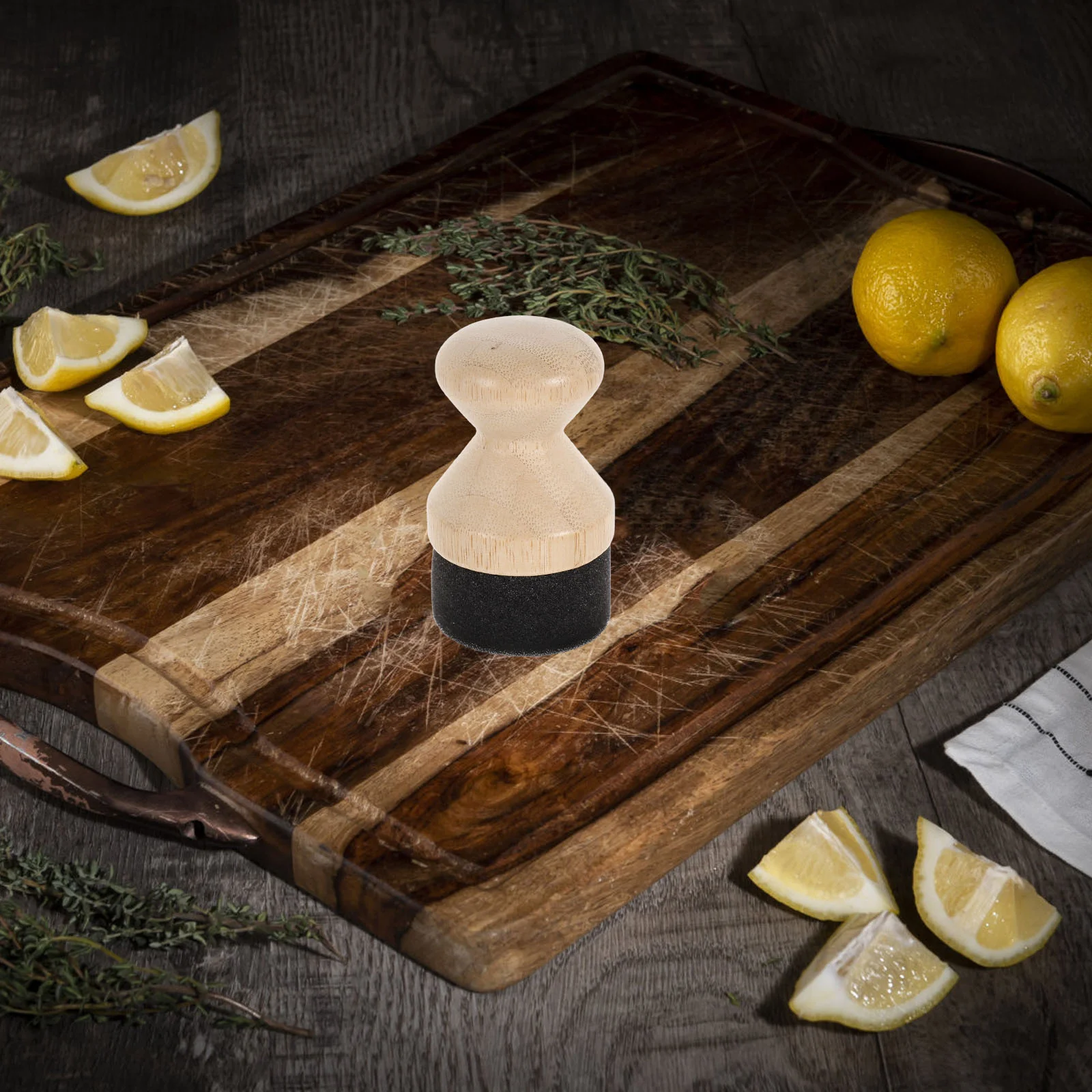 Cutting Board Oil Wax Applicator and Cream Wood Block Spatula Spoon Wooden Hair