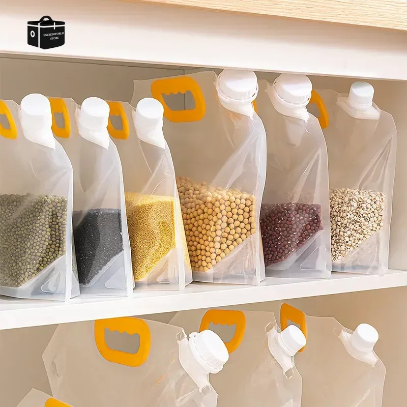 1pc Sealed Storage Bag Rice Packaging Bag Grains Moisture-Proof Insect-Proof Transparent Thickened Portable Food-Grade Bag