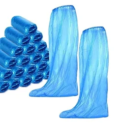 25 Pairs Durable Waterproof Thick Plastic Disposable Rain Shoe Covers High-Top Boot Drop Ship