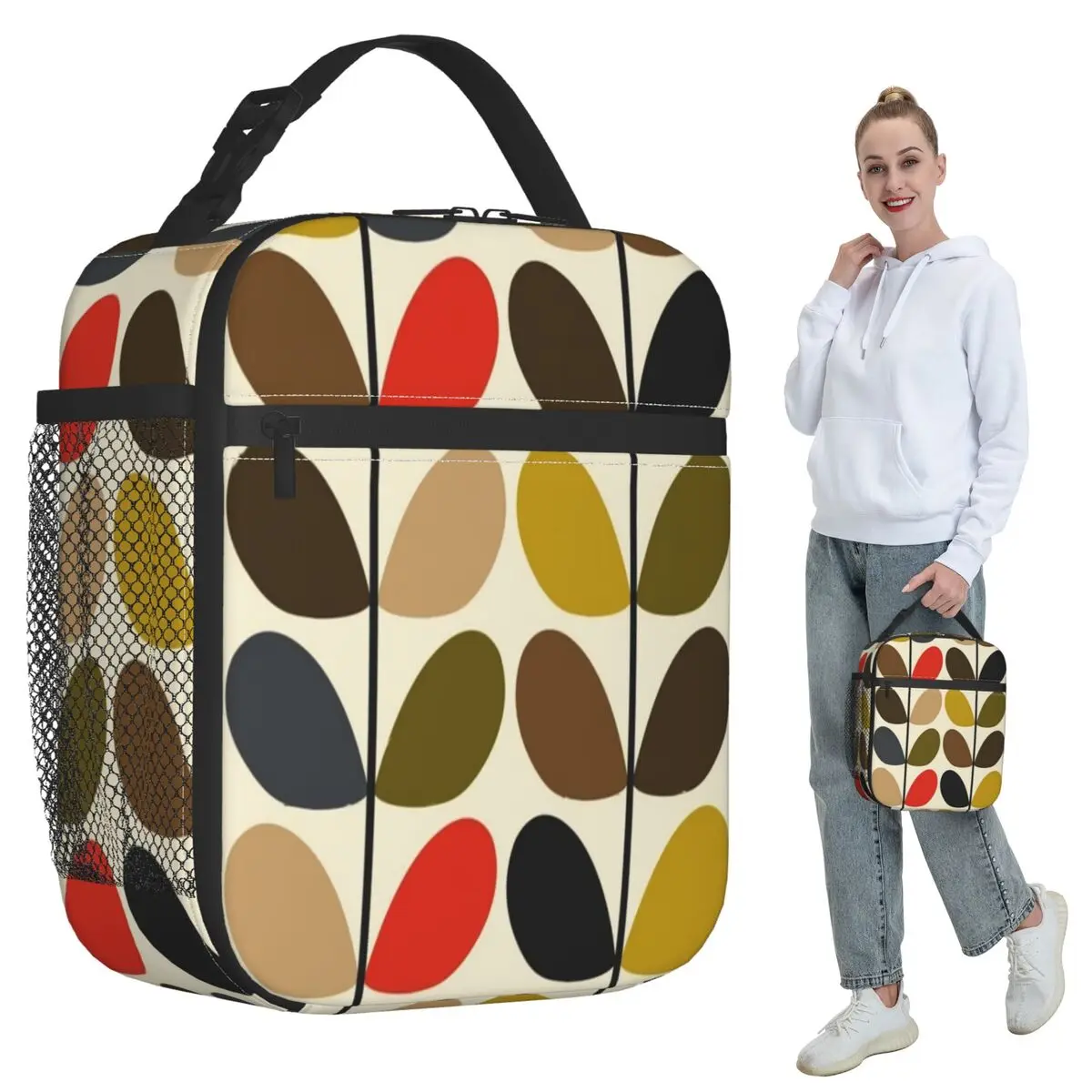 

Orla Kiely Flowers Colorful Insulated Lunch Bag for Women Office Cooler Thermal Food Box Tote Portable Lunch Boxes Container