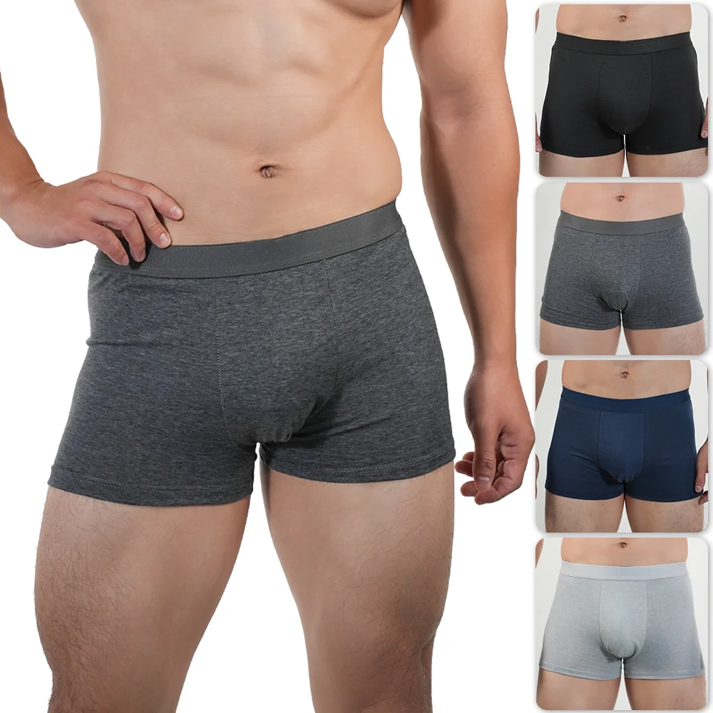 3pcs Boxers Shorts Mens Cotton Male Boxers Panties Flat Angle Underwear Sports Briefs Underpants Large Size Boyshorts 50-105kg