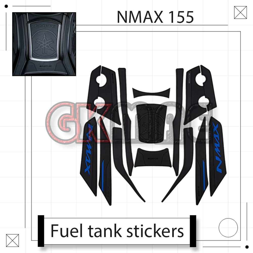 For Yamaha NMAX 155 NMAX155 25-26 Motorcycle Modified Rubber Fuel Tank Sticker Anti-slip Stickers Decorative Fishbone Sticker