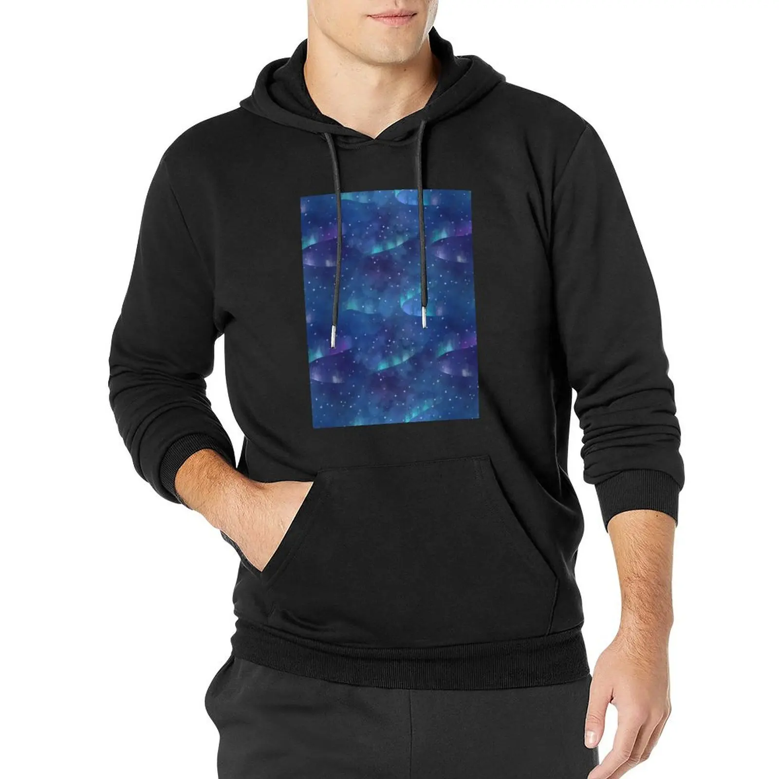 

Aurora borealis Pullover Hoodie male clothes men's autumn clothes oversized hoodie