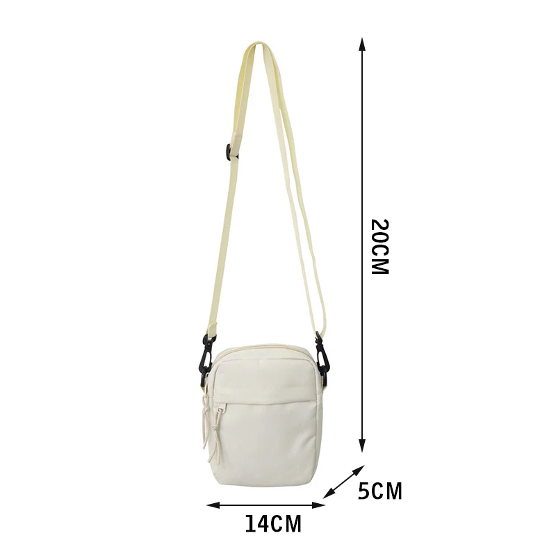 Bolsa de ombro monocromática unissex para homens e mulheres, bolso de moedas para celular casual e simples, porta-cartão, bolsa mensageiro, nova moda