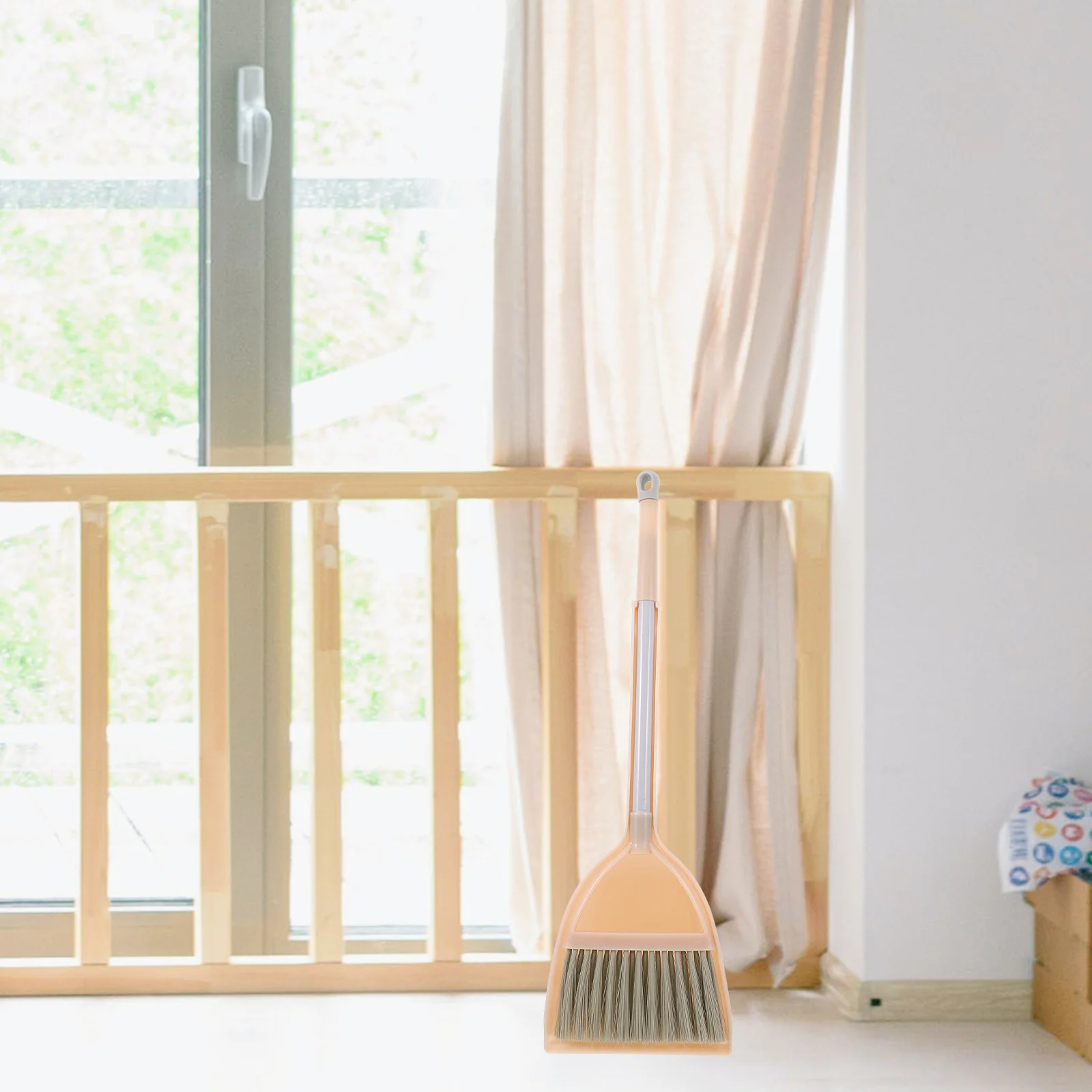 1세트 어린이 빗자루와 쓰레받기 세트 미니 청소 도구 소년 소녀용 사회적 기술 촉진 교실 실습 학습