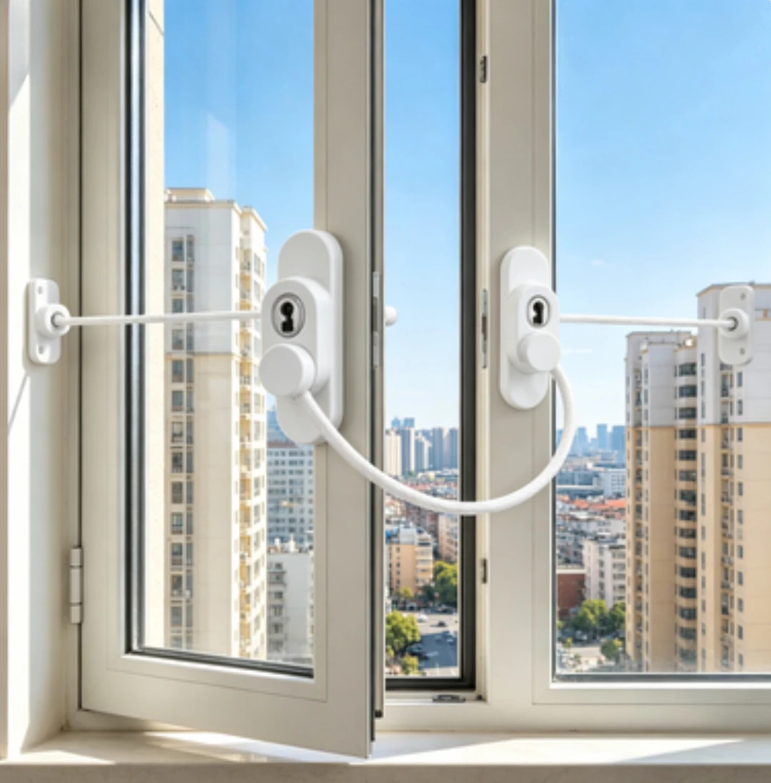 Window Buckle Lock, Aluminum Alloy Protection, Anti-theft, Children's Door and Window Safety Lock, Casement Window Limiter.