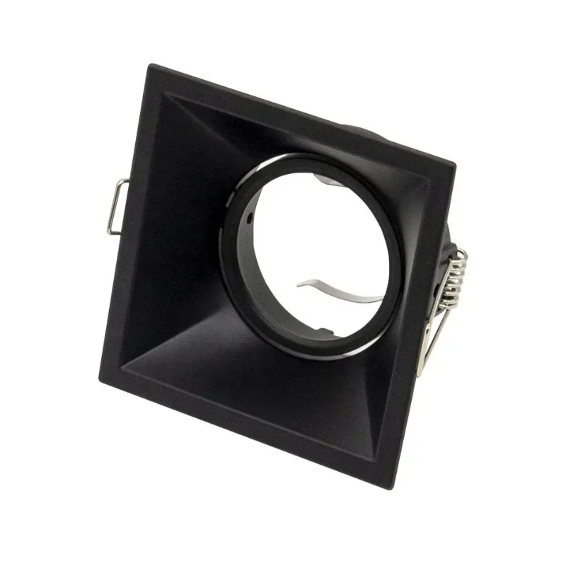 2pcs Black Style  Square Recessed Spotlight Gu10 Mr16 Led Downlight Frame Down Light Fixture Holder Fittings for Home Decoration