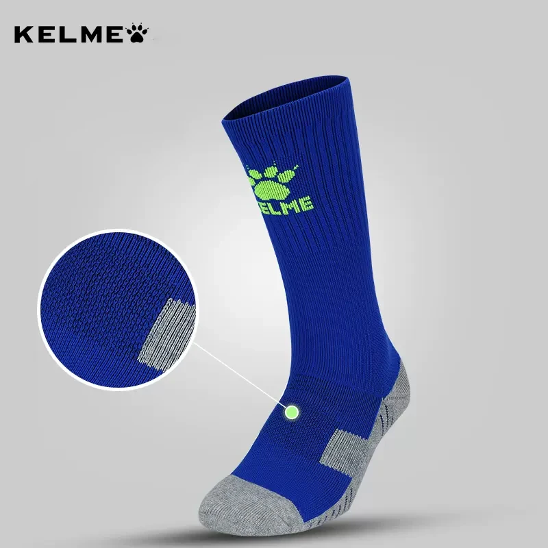 KELME Sports Socks Men\'s Silicone Anti-skid Football Socks Middle Tube Sweat Absorbing Towel Bottom Basketball Socks Male