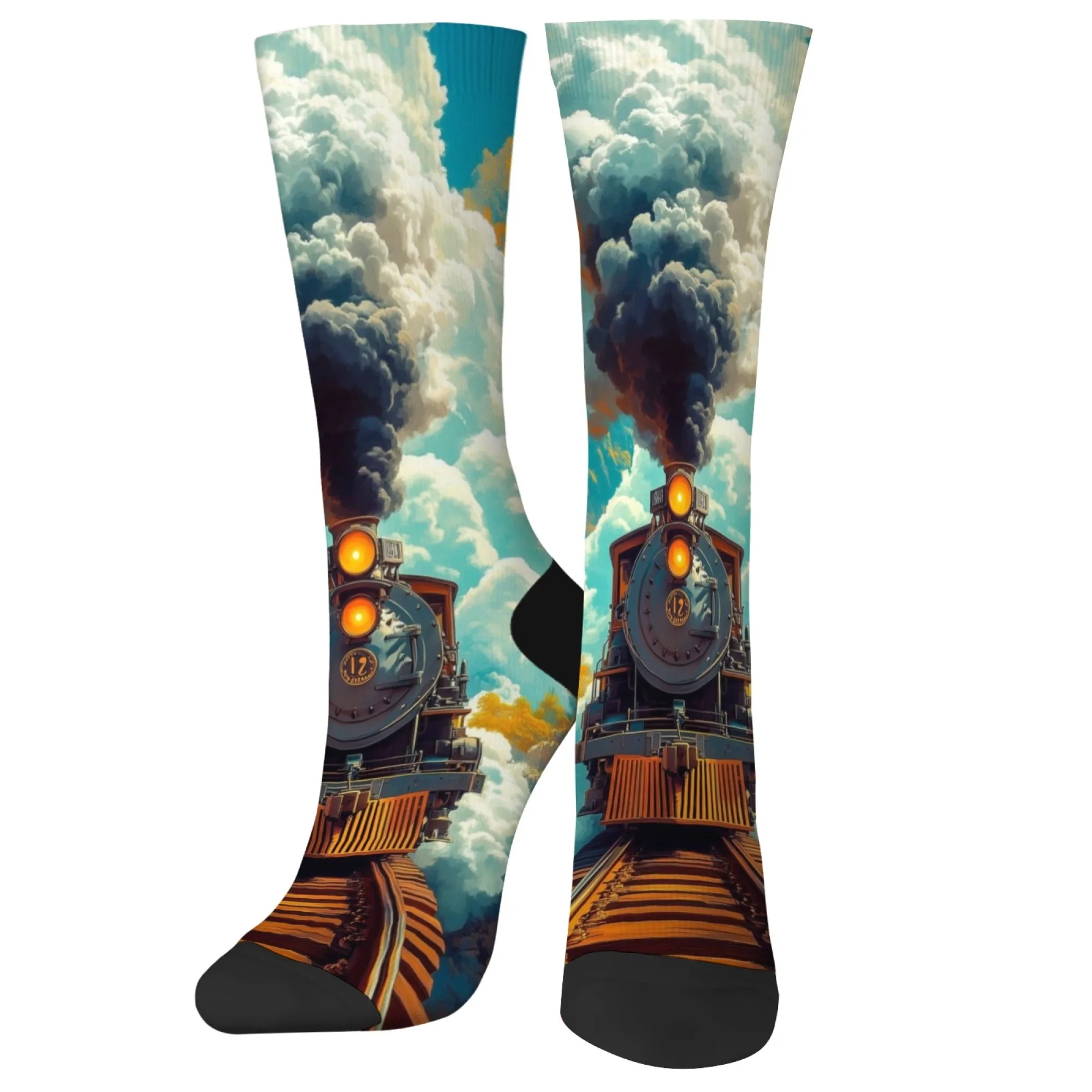 

Мужские носки со шлейфом в стиле стимпанк, повседневные модные спортивные носки, новинка, интересные носки для экипажа, удобные нескользящие теплые носки