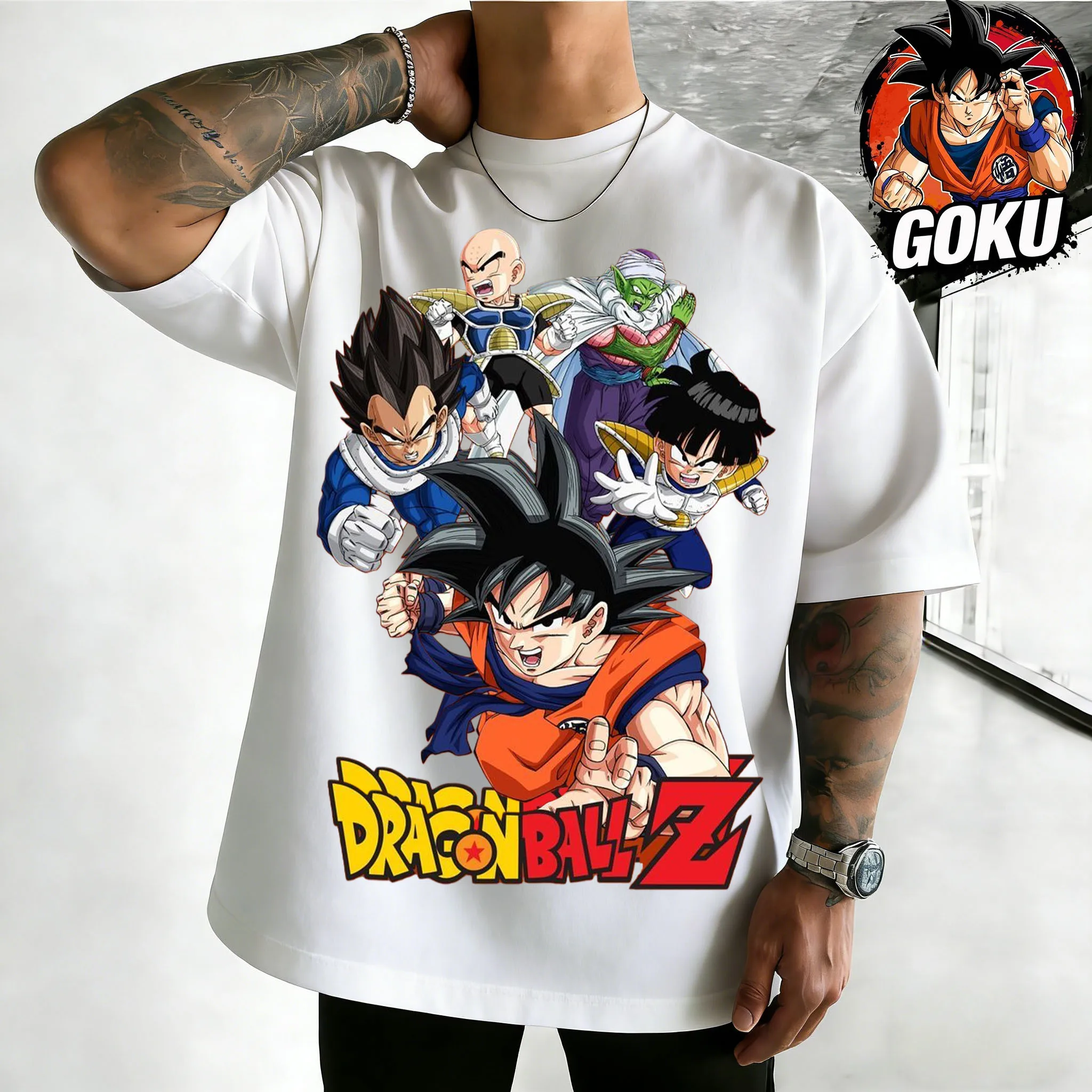 Summer Dragon Ball Oversized T-shirt High Quality Cotton Retro Team Graphic Print Unisex Casual Tee for Adults Kids