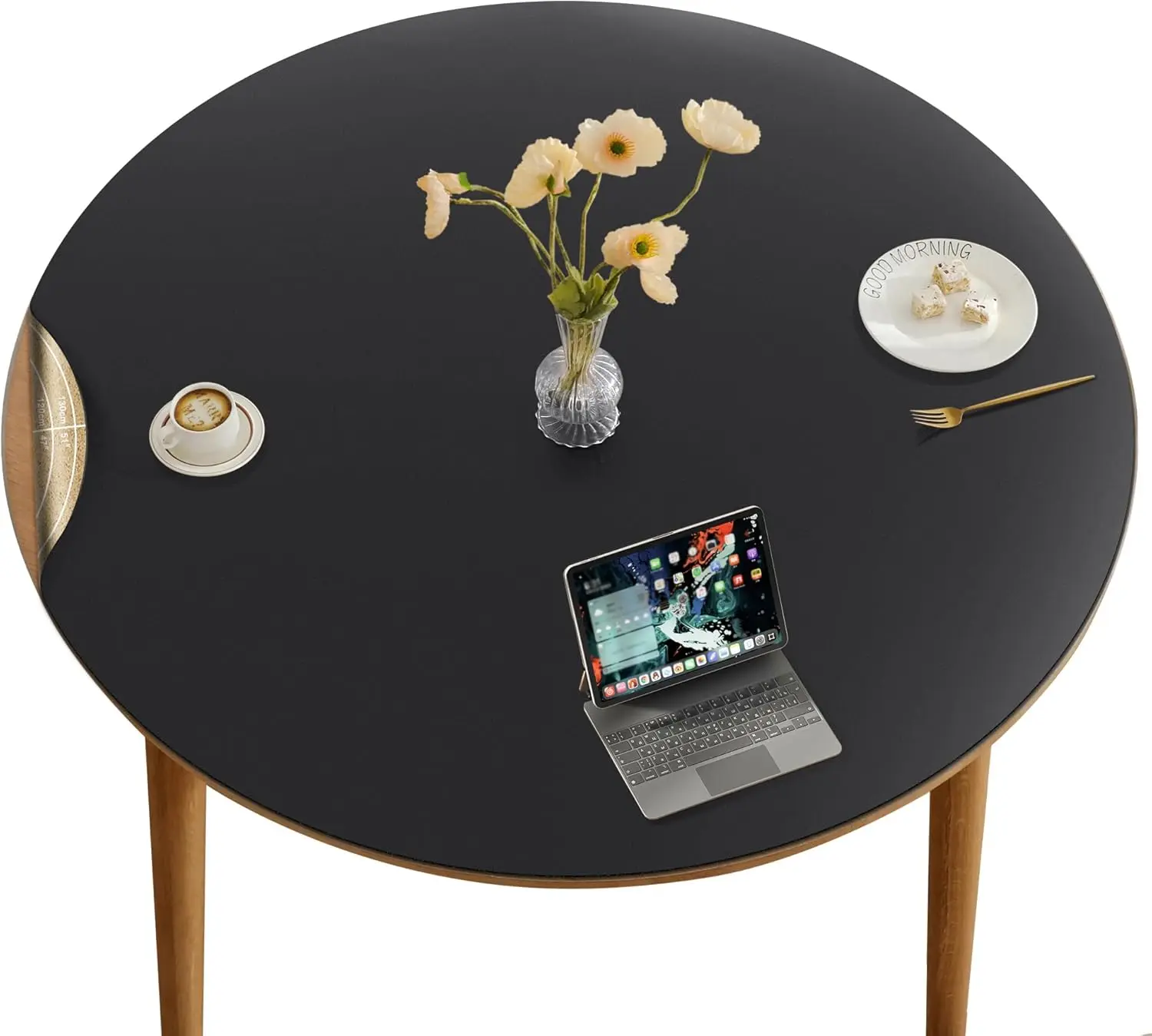 

Круглый коврик для стола из пробковой кожи диаметром 54/51/47/43/40 дюймов — водонепроницаемый для обеденных журнальных столиков