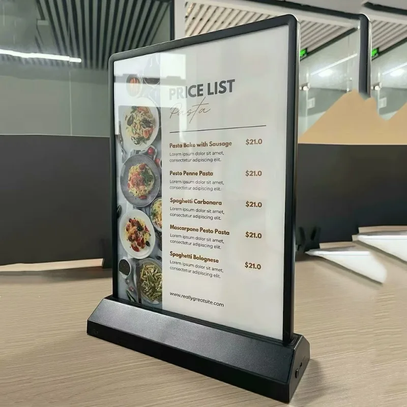 

Rechargeable Vertical Desktop A4 A5 Double-sided Advertising Light Box Vertical Light Box, Mobile Phone Store, Hotel