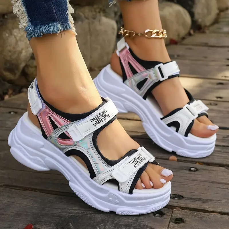 New Summer Fashion Comfortable Wear-resistant Thick-soled Height-enhancing Sandals Non-slip Beach Casual Sports Shoes for Women image 6