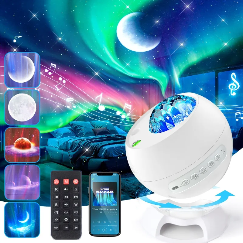 Northern Light Projector Aurora Galaxy Projection Lamps Bluetooth Star Projector For Children Room Moon Star Moon Lamp Kid Gifts