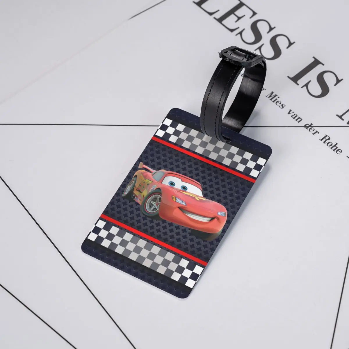 Etiqueta de equipaje personalizada de dibujos animados Pixar Cars para maleta de viaje, cubierta de privacidad, etiqueta de identificación