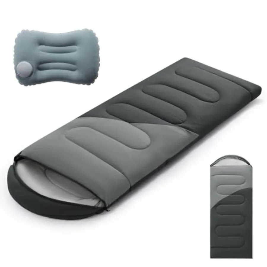 

Sleeping Bags for Adults and Lightweight Waterproof 3-4 Season Warm with Inflatable Pillow Compact Portable Sleeping Bag for Co