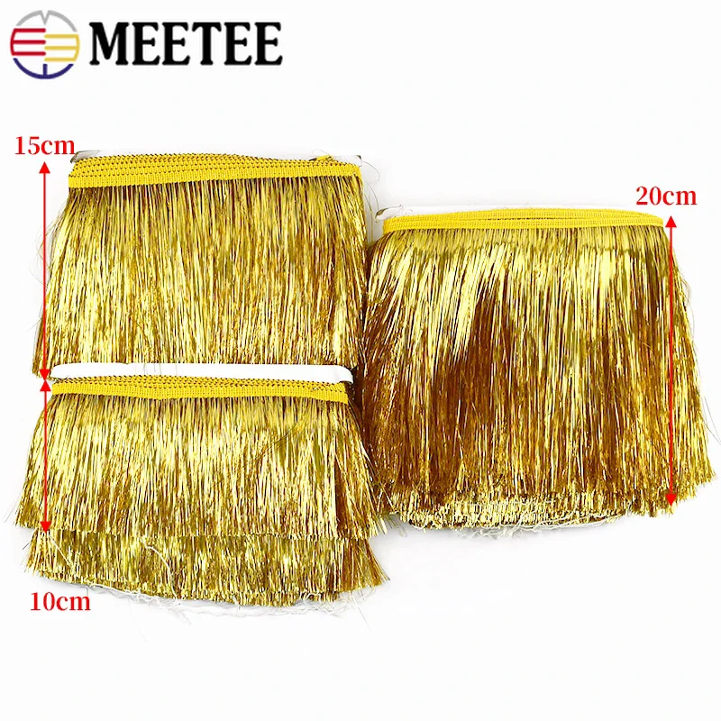 5/10M 10/15/20cm Colorful Brilliant Tassel Lace Glitter Fringe Latin Dress Stage Clothes Decor Ribbon DIY Sewing Accessories