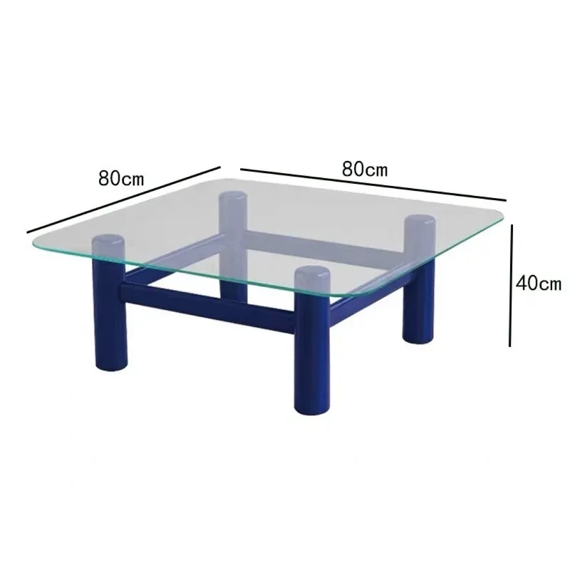 

Glass coffee table solid wood feet modern simple light luxury ins Italian minimalist living room