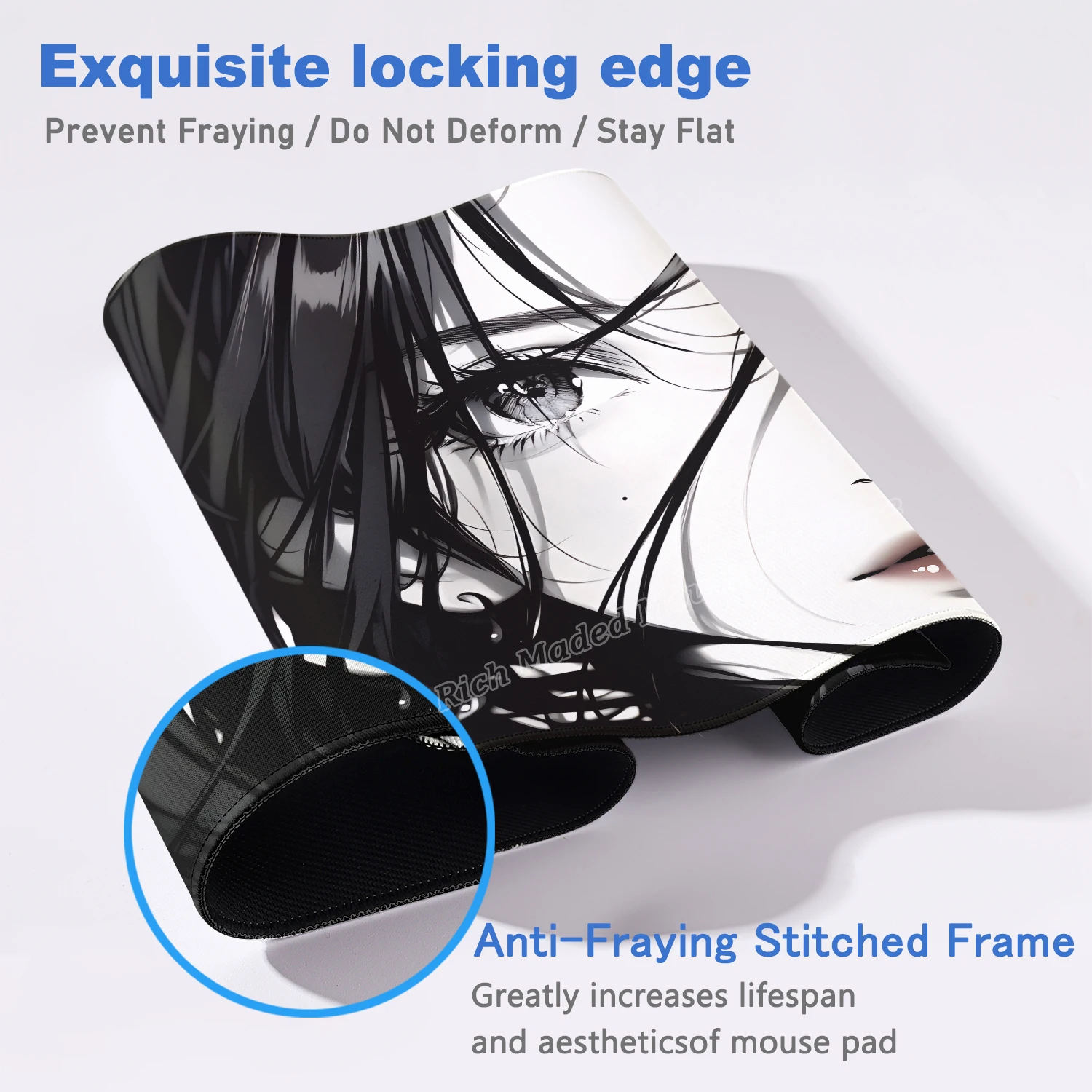 Gaming Black XXL Mouse Pad 900x400mm Kawaii Anime Girl Mousepad Gamer Large Non-Slip Computer Keyboard Mouse Mat Cute Desk Mat