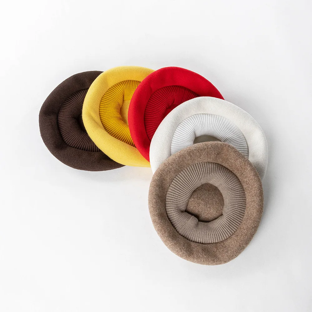 Winter Hats For Women Beret Knitted Wool Deep Brim Keep Warm Large Size Painter Cap Female Casual Fashion New Beanies Vintage