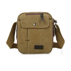 Men's Vintage Canvas Rucksack Crossbody Bag Zipper Shoulder Messenger Bag Sling Bag Multifunction Outdoor Travel Sport Back Pack