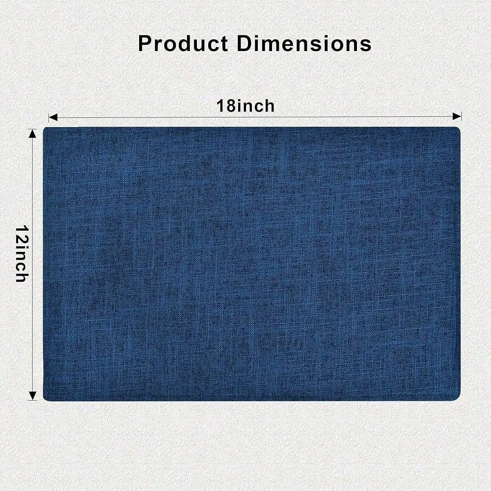 

Navy LinenLook Fabric Placemats Set Of 8, Heat Resistant Machine Washable DoubleLayered Cloth Placemats For Dining Table, Indoo