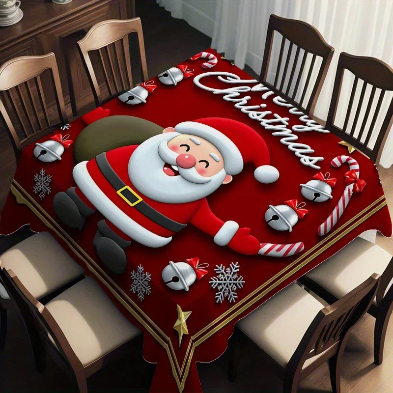 2D flat, with the image of Santa Claus creating a festive atmosphere, is a delightful choice for a Christmas dinner party.xzj
