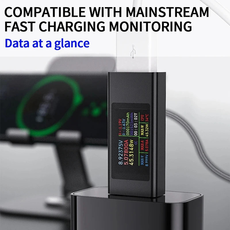 ABBN-6-In-1 Multi-Function DC Voltage Ammeter Power Meter Digital Display Curve Measurement USB Cell Phone Charging Tester