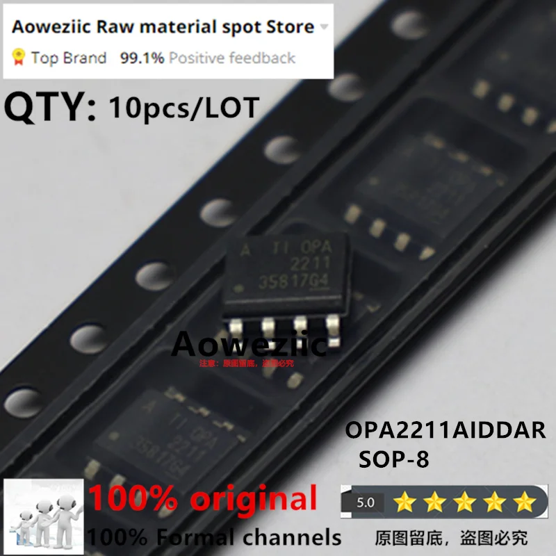 

Aoweziic 2023+ 100%New Imported Original OPA2211AIDDAR 2211 SOP-8 Operational Amplifier Chip