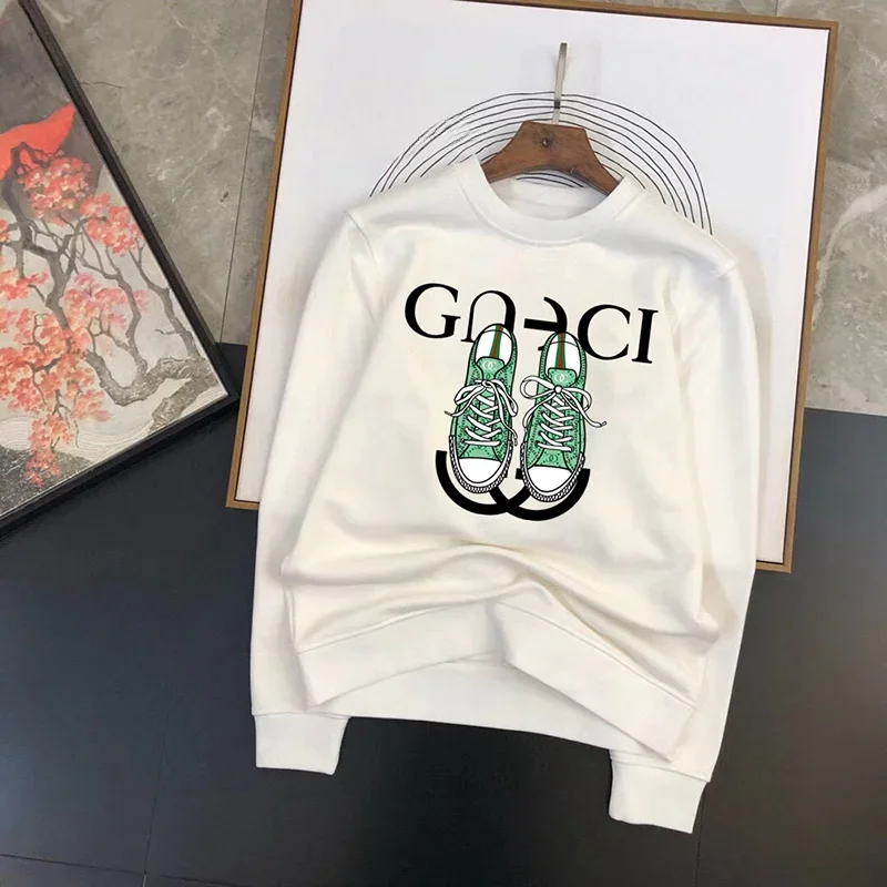 

Fashion Brand Personality Printed Pure Cotton Hoodie Trend New Casual Long-sleeved Men's and Women's Children's O-Neck Bottom