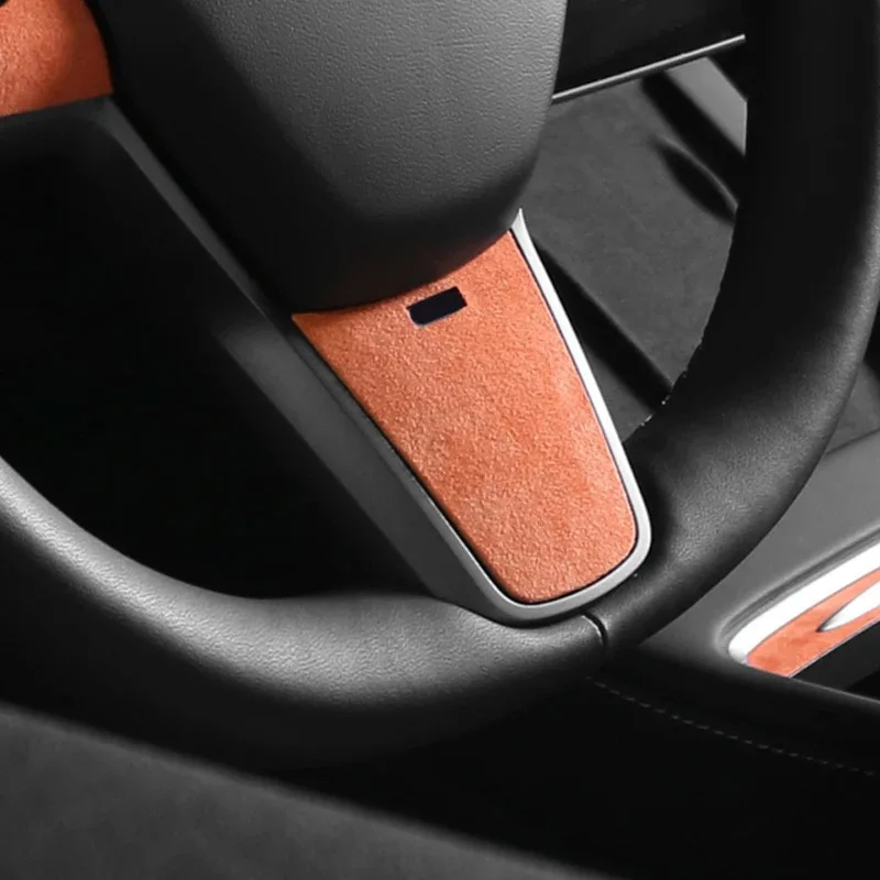 TPIC Alcantara For Tesla Model 3 Y 2019-2023 3pcs Steering Wheel Patches Cover Trim Sticker Decoration Car Interior Accessories