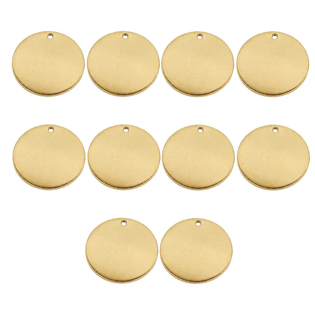 

10Pcs Round Shape Metal Pet Id Tag Stainless Steel DIY Lettering Pendant for Dog Collar Name Badge Hanging Charm