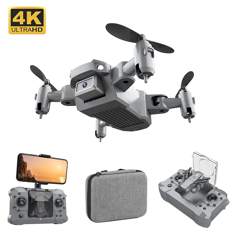 Mini Drone 4k HD Camera Aerial Aircraft Air Pressure Fixed Height Folding Pocket Remote Control Airplane Toys for Kids Gift