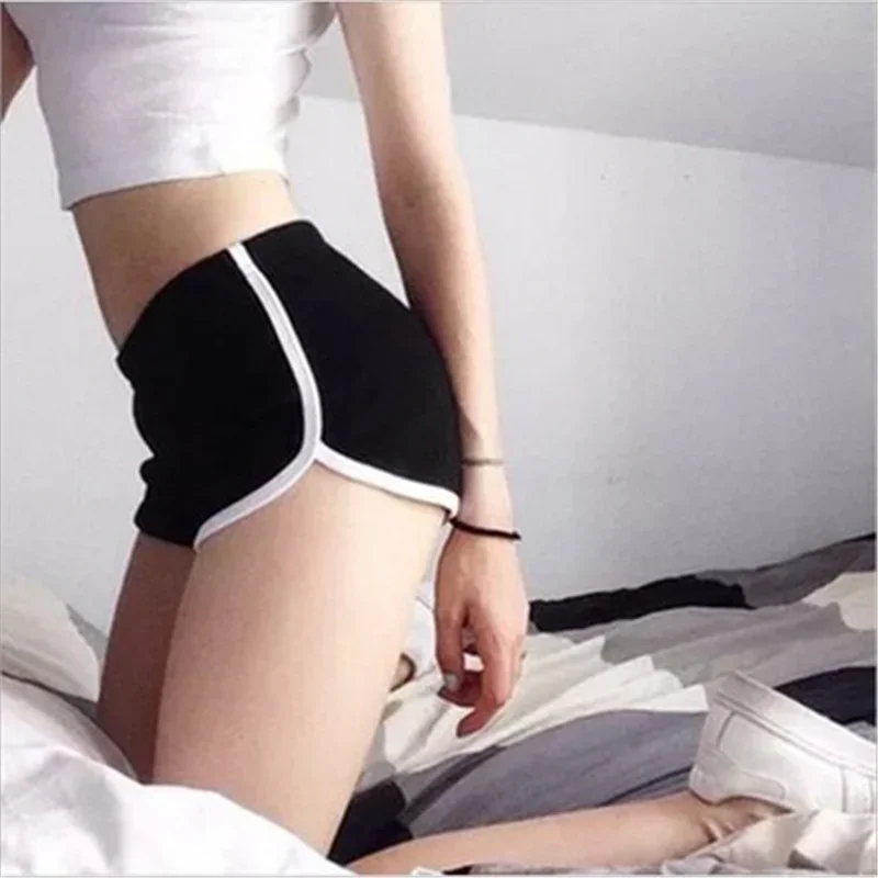 Women's Sports Yoga Shorts Cotton Blend Women Summer Anti Emptied Skinny Shorts Casual Gym Lady Elastic Waist Beach Short Pants