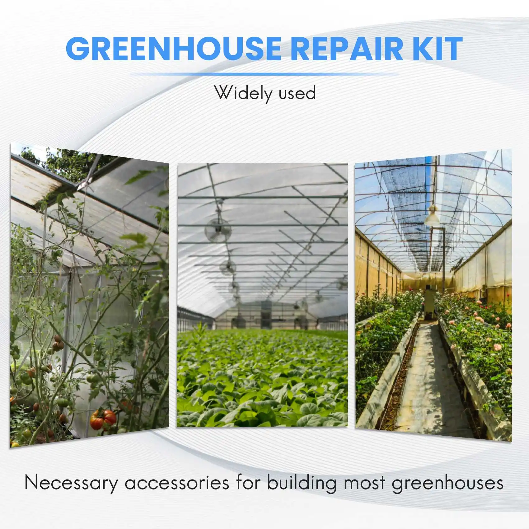 AB11-100 Pcs M6x12mm Greenhouse Nuts And Bolts Square Head Bolts Nuts Greenhouse Repair Kit Parts Replacement Garden Supplies