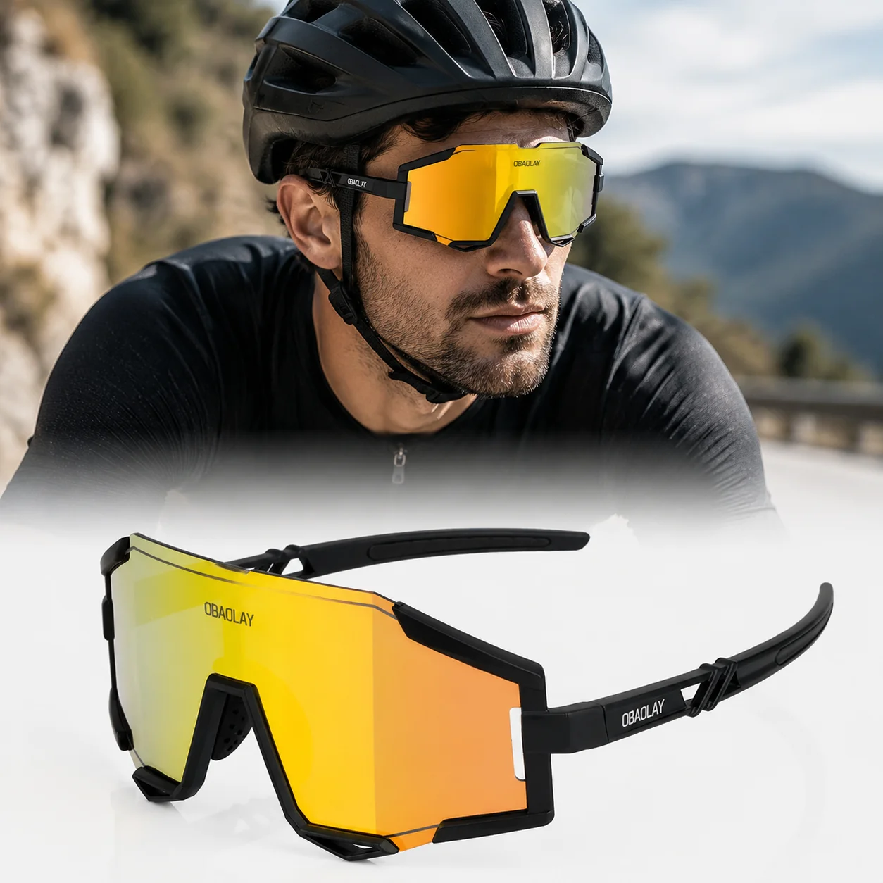 

Outdoor Cycling Sunglasses for Road Mountain Bike UV400 Protection Windproof Sports Eyewear Riding Glasses for Men Women