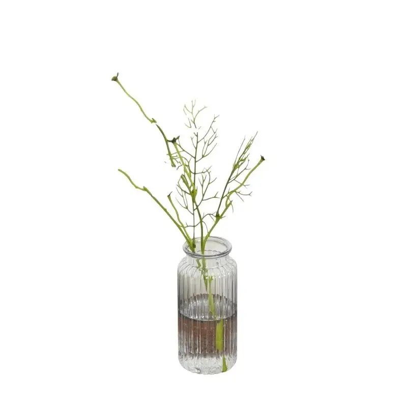 Clear Vertical Ribbed Plastic Vase, Shatterproof And Durable Centerpiece For Tabletop Floral Arrangement Décor