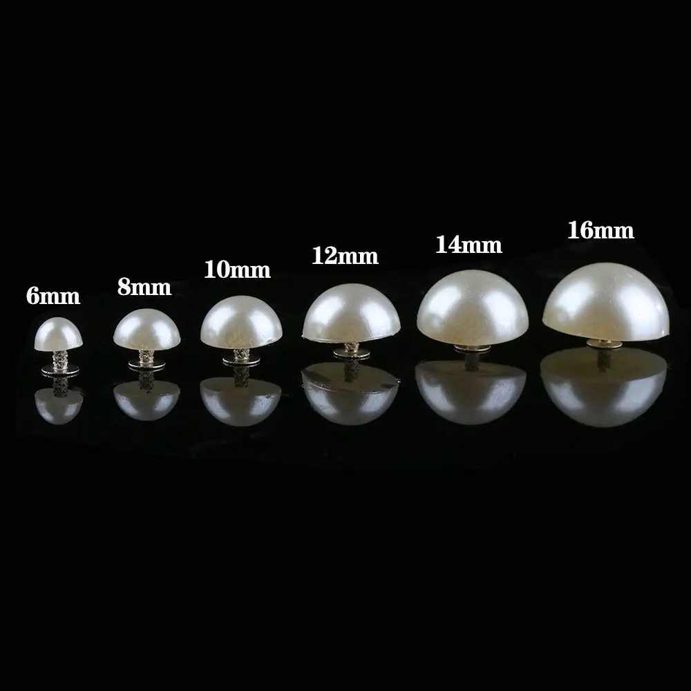 زر برشام لؤلؤي نصف دائري ، أحذية لحقيبة السراويل والقبعات ، ديكور يدوي الصنع ، إكسسوارات ملابس منزلية ، 30 ، 50