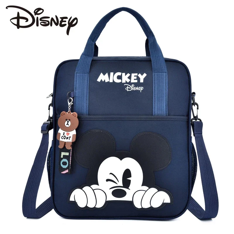 Disney-Sac à dos de dessin animé multifonctionnel pour étudiants, sacs de tutorat, sac fourre-tout pour l'école, sac à main pour documents, cartable carré