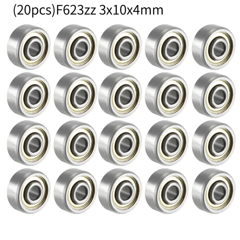 20PCS 623ZZ Double Shielded Deep Groove Ball Bearings 3×10×4mm Bearing Steel