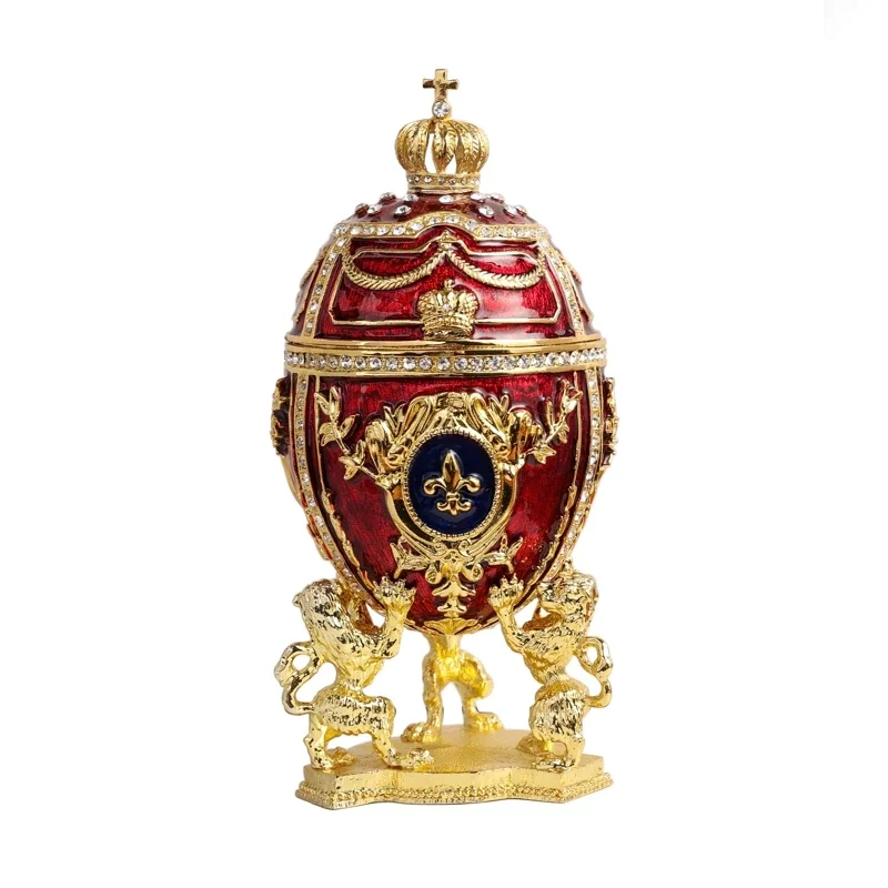 

Large Size Crown Lion Egg Jewelry Box Wedding Invitation Gift Easter Egg Creative Gift Box