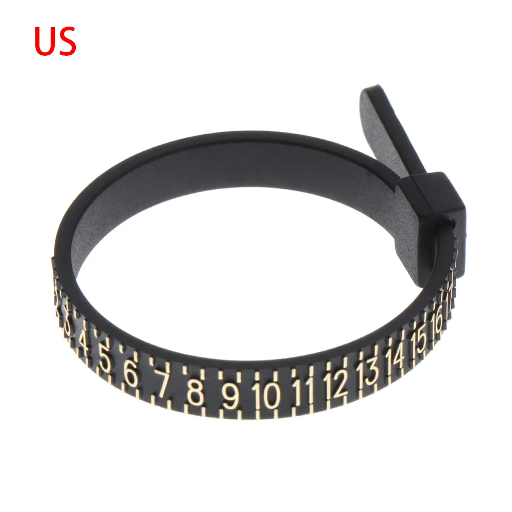 High Quality British/American UK/US/EU/JP White/Black Finger Gauge Ring Sizer Measure Genuine Tester Wedding Ring Band