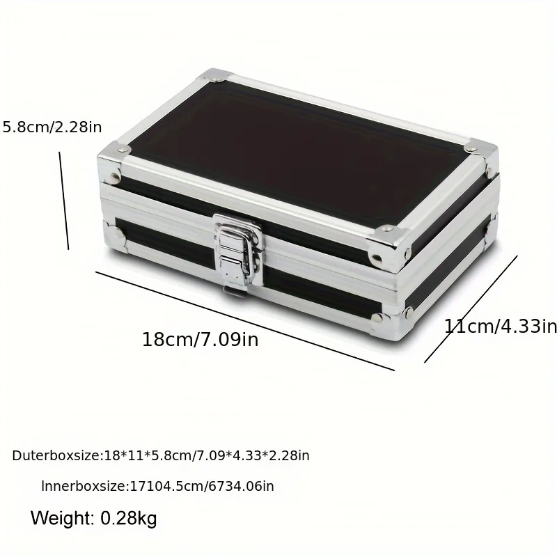 18x11x5.8cm Aluminum Alloy tool box Small Equipment Precision Parts Storage Box Jewelry Storage and Display Box