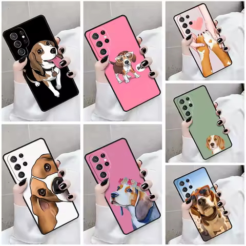 Phone Case For Samsung Galaxy S24 S23 S21fe S22 Ultra Plus Note 10 20 S8 S9 S10 Cover Cartoon Beagle Dog