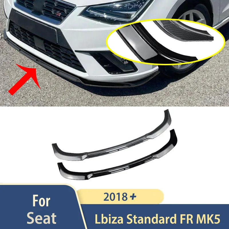 

Car Front Bumper Lip Accessories For Seat Ibiza Standard FR MK5 2018 UP Exterior Front Splitter Spoiler Trim Modified Bodykits