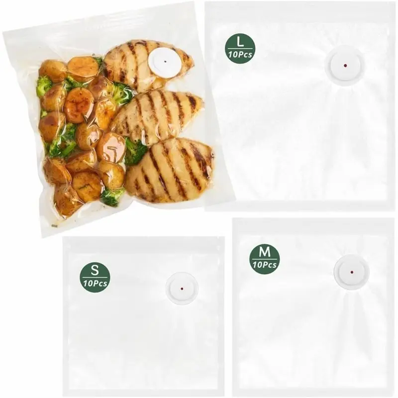 [A93Z!】 Sacs sous vide réutilisables pour aliments, paquet de 30, résistants au micro-ondes et au congélateur, compatibles avec la plupart des scelleuses, comprennent des sacs sous vide