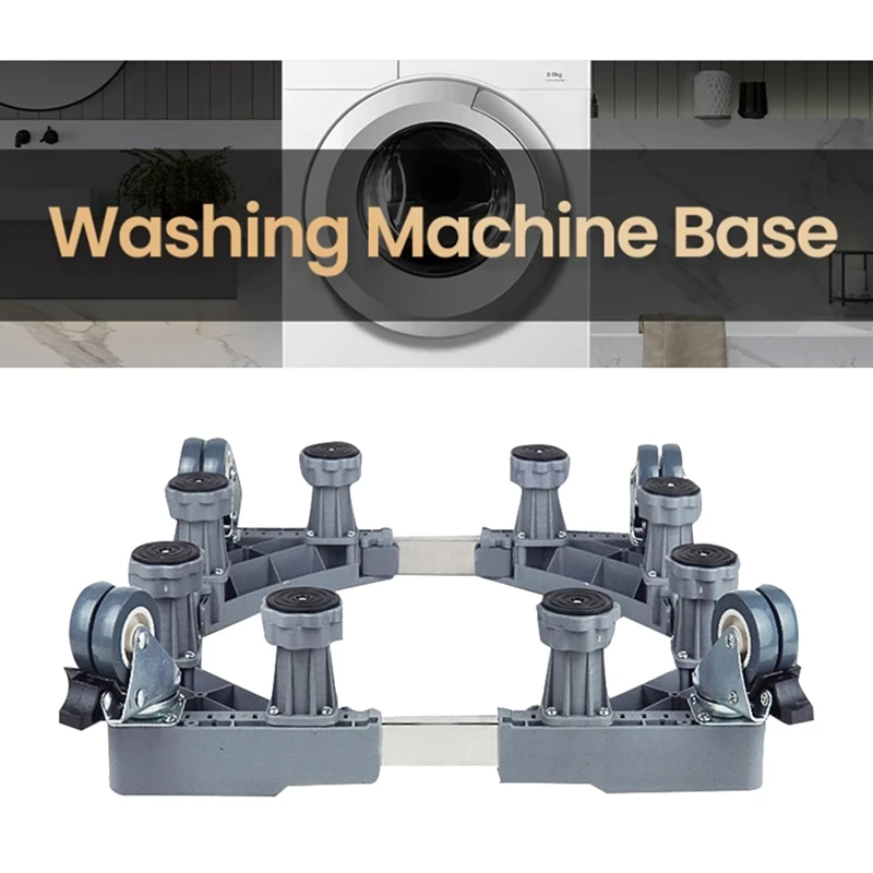 1 Piece Washing Machine Base Washing Machine Stand Adjustable Anti-Vibrator Laundry Base For Dryers And Refrigerators