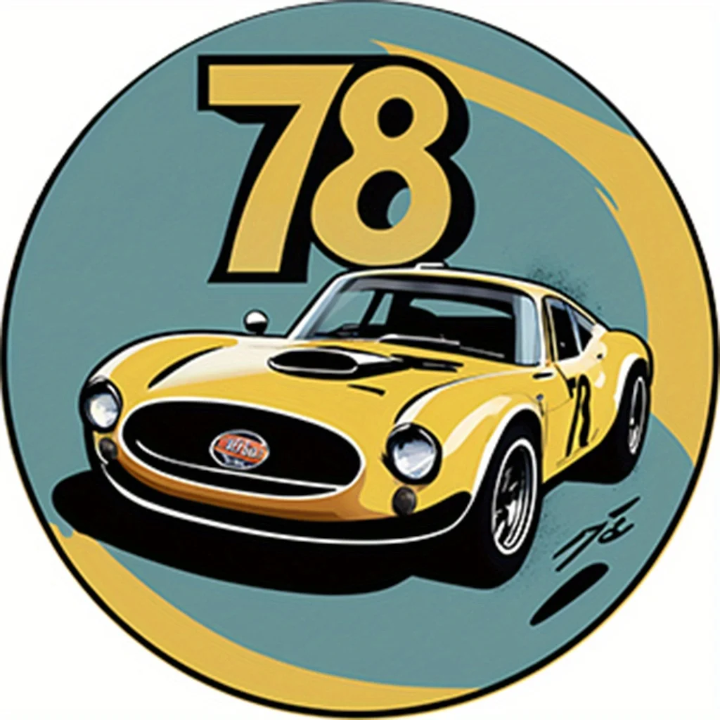 

Винтажный чехол на колесо Corvette Stingray 78th Anniversary 1967 года — ретро-дизайн с жирными желтыми и черными полосками, прочная шина Pr