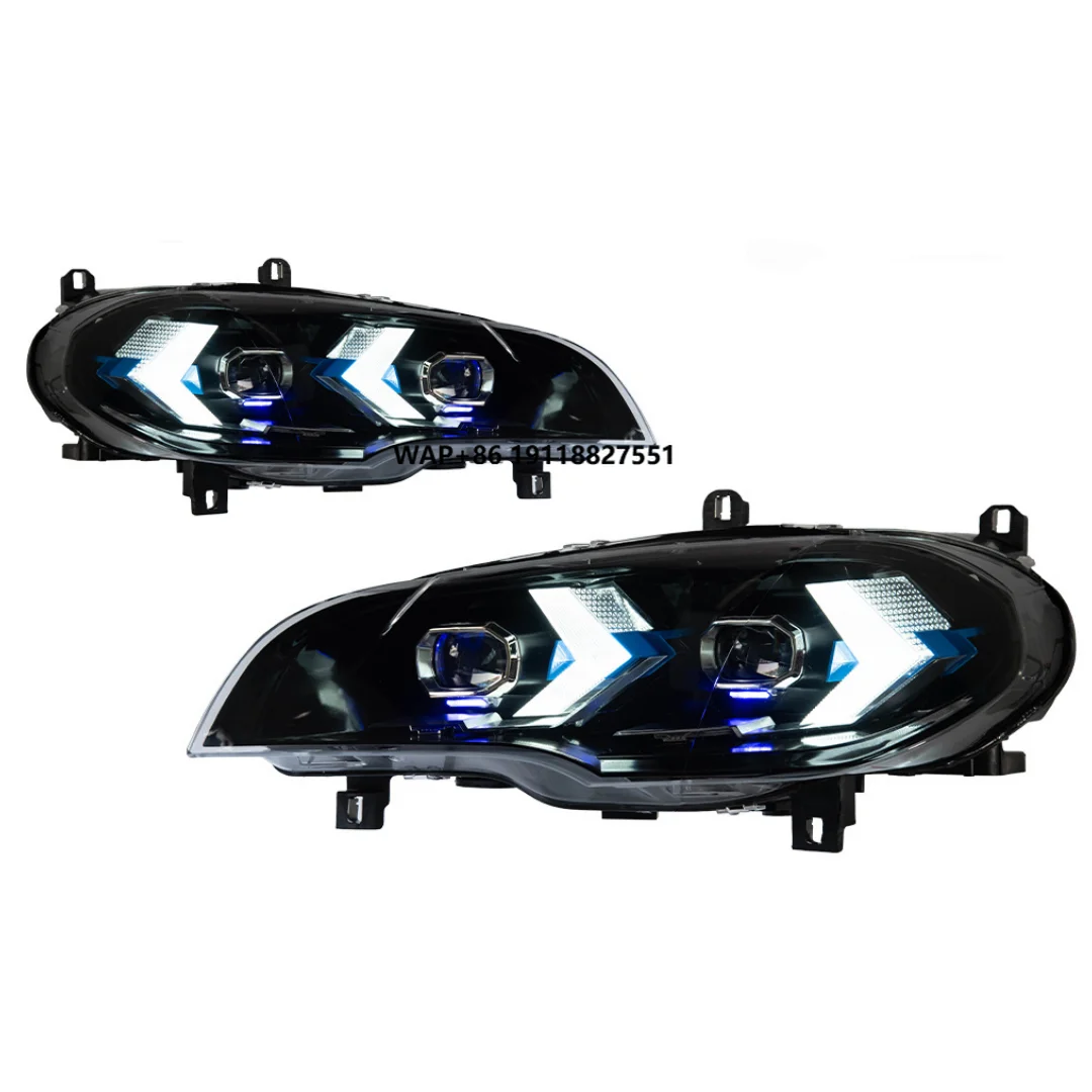 

Car LED Headlight for X5 E70 2007-2013 Bi-led Projector Lens Signal DRL Plug and Play Head Lamp