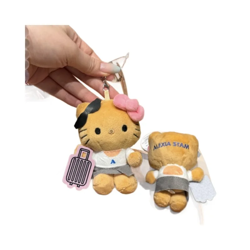 Hello Kitty peluche boîtier de chariot pendentif mignon Anime voyage sortie chat poupée Style hawaïen sac à dos charme décor cadeau pour les filles